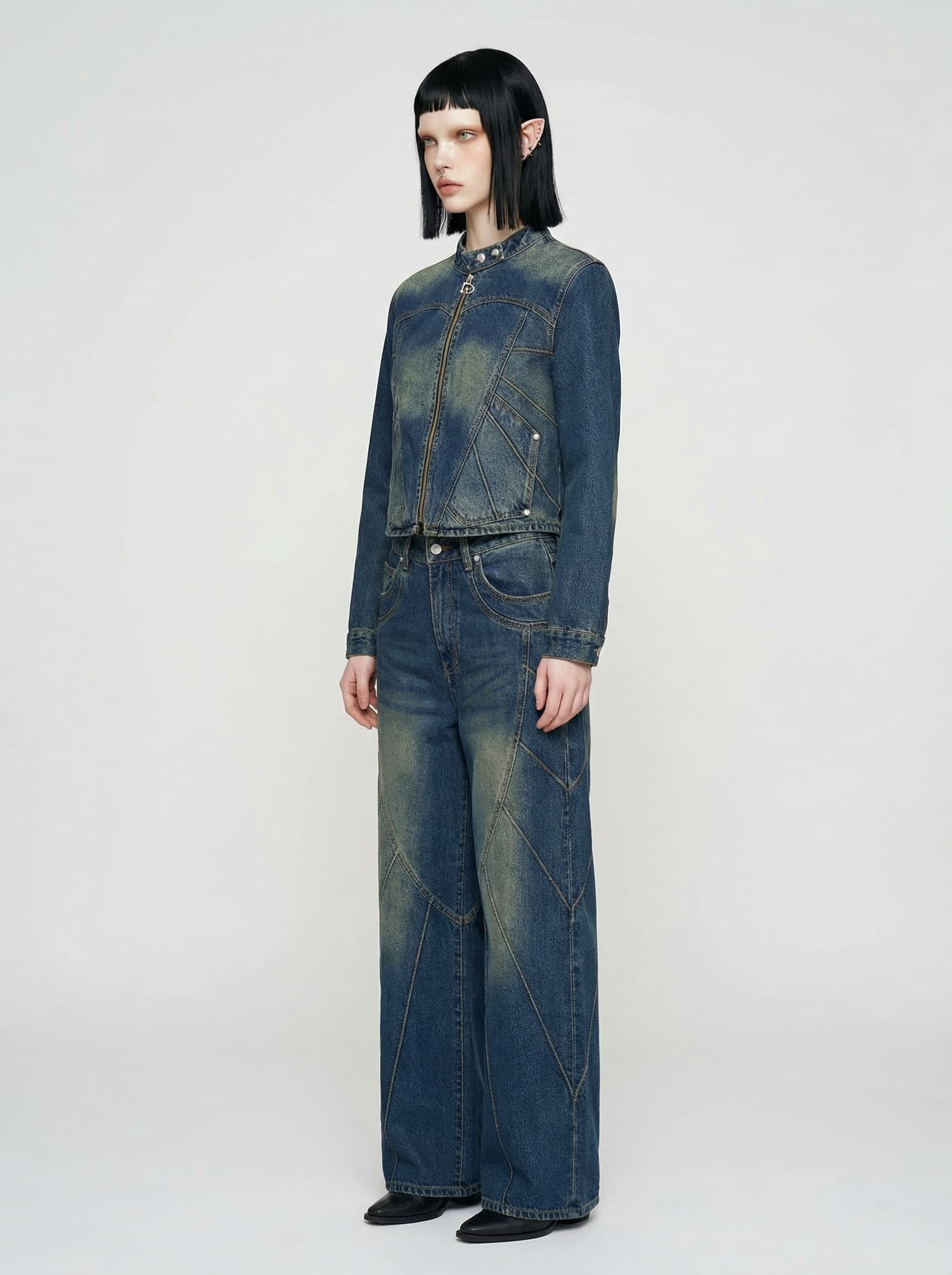 Piping Heart Denim Jeans — vue 2