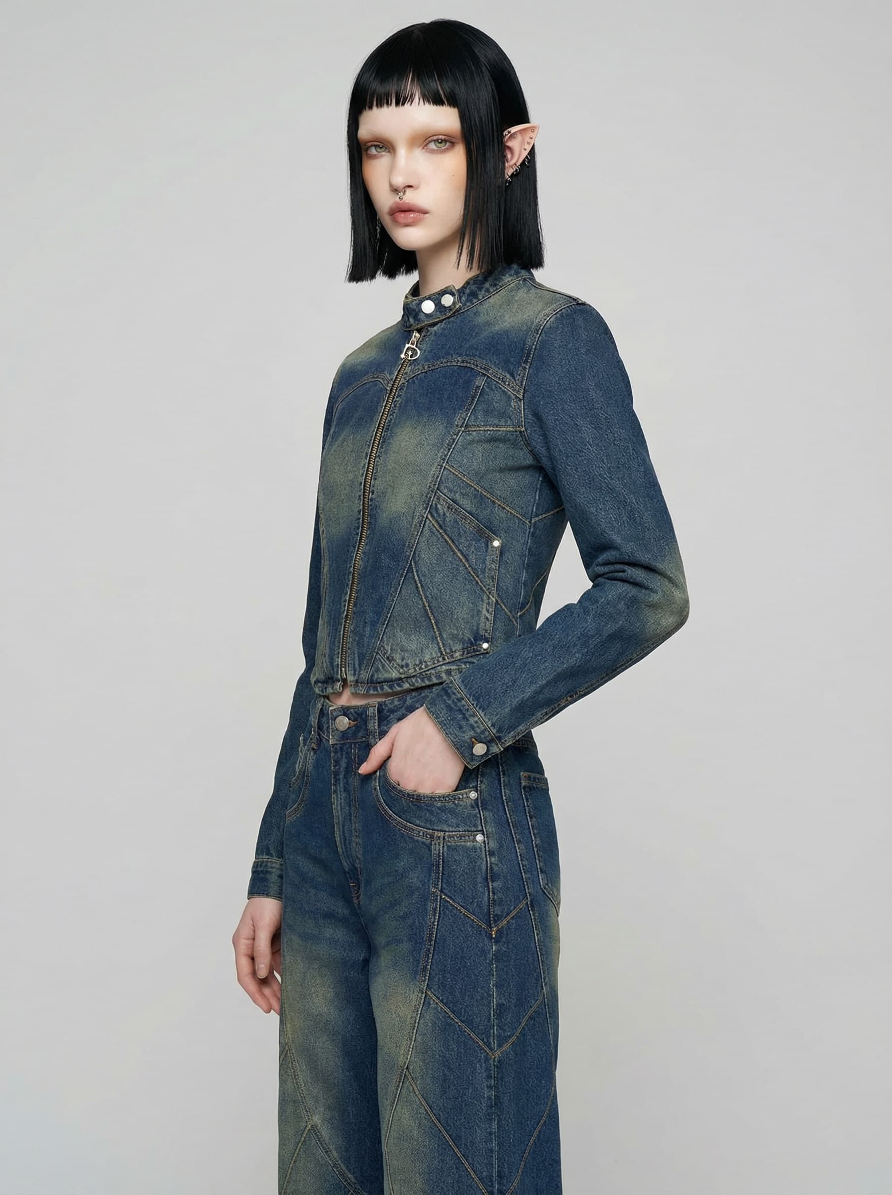 Piping Heart Denim Jeans — vue 5