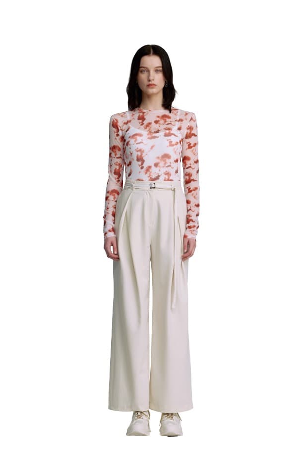 Belted Pintuck Pants (IV)