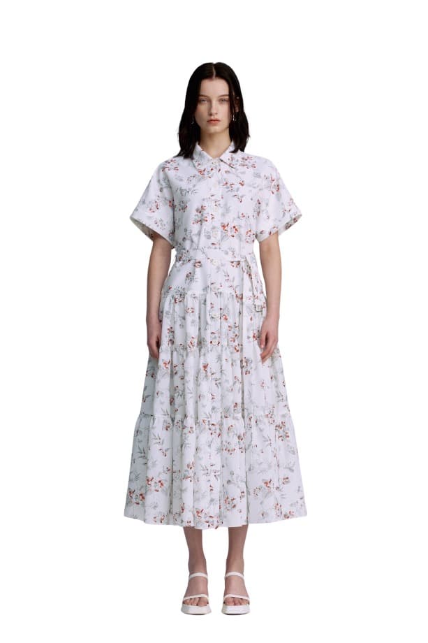 Short-sleeved Tiered Dress (RD)
