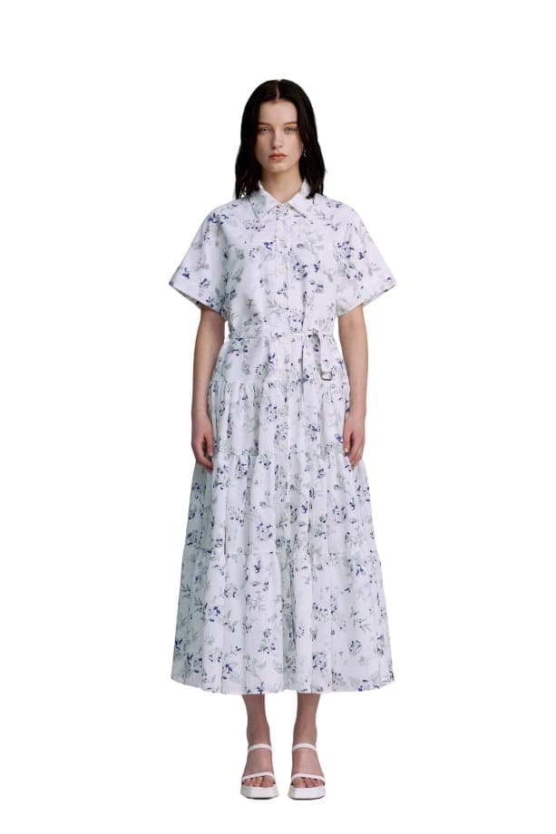 Short-sleeved Tiered Dress (NY)