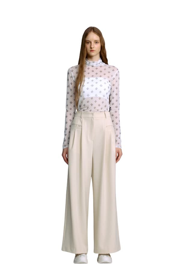 Pintuck Wide Pants (IV)