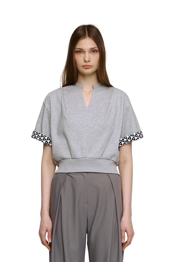 Roll-up Sleeve Sweatshirt (GRAY)