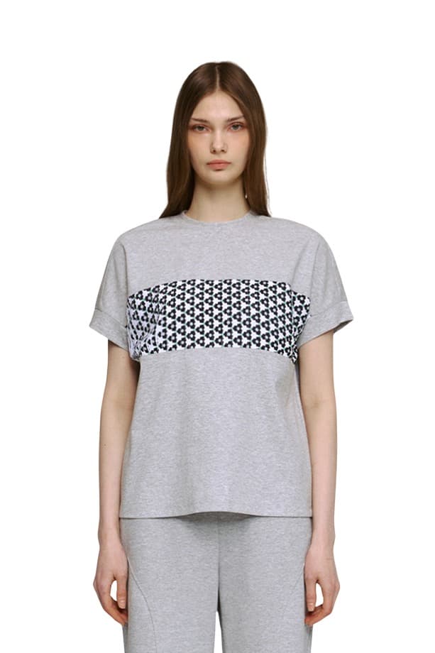 Pleated T-shirt (GRAY)