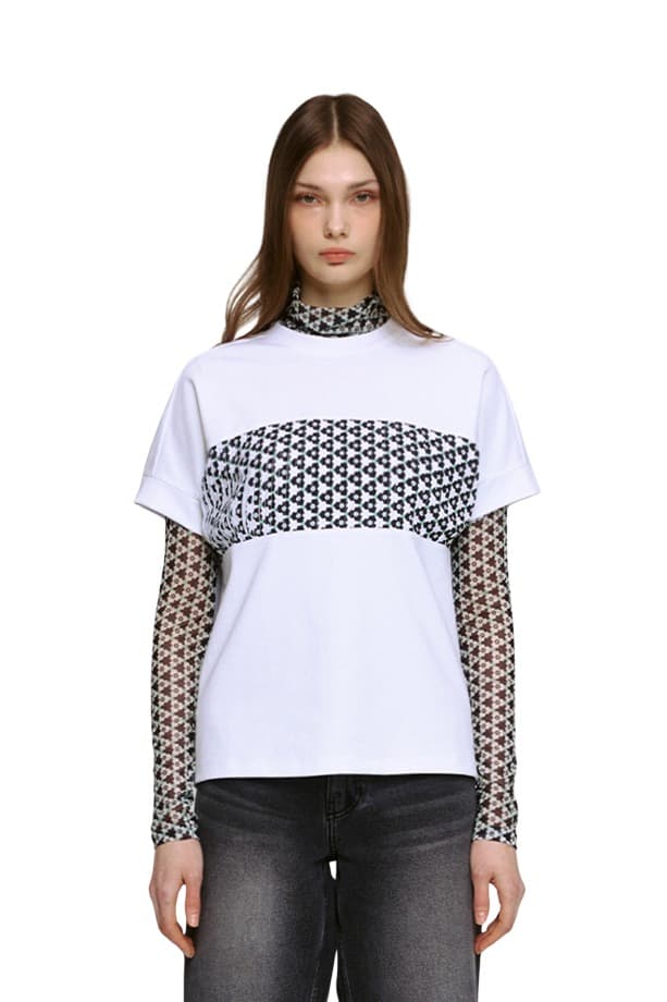 Pleated T-shirt (WHITE)