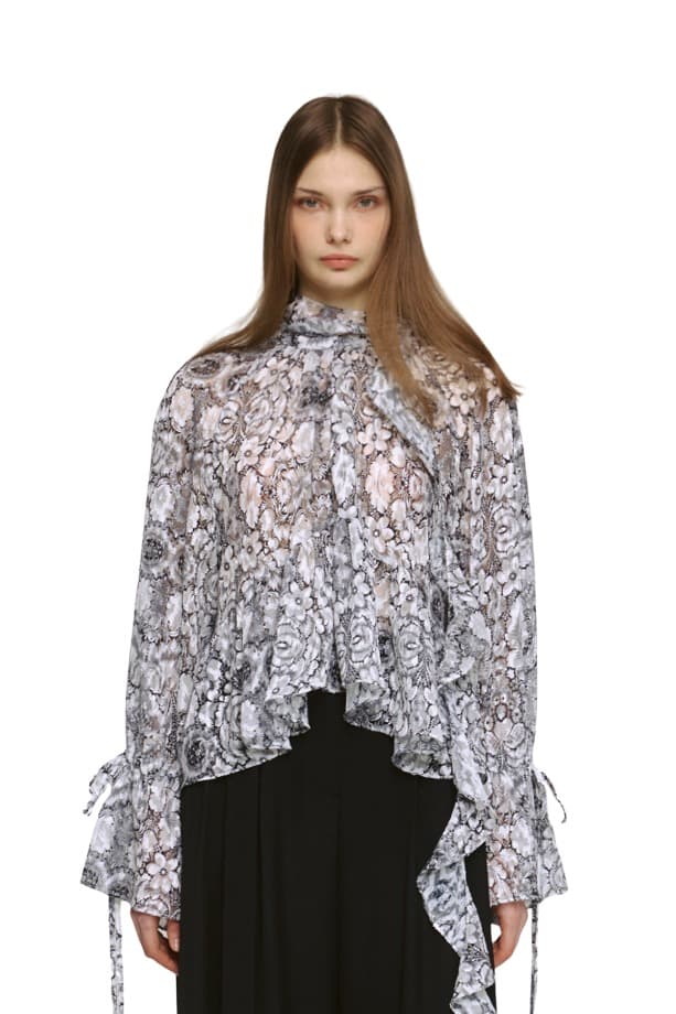 Raglan Ruffle Sleeve Blouse (SV)