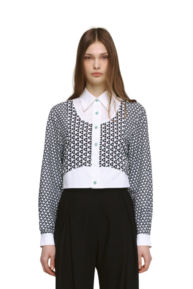 Colorblock Semi-Crop Blouse (PW)