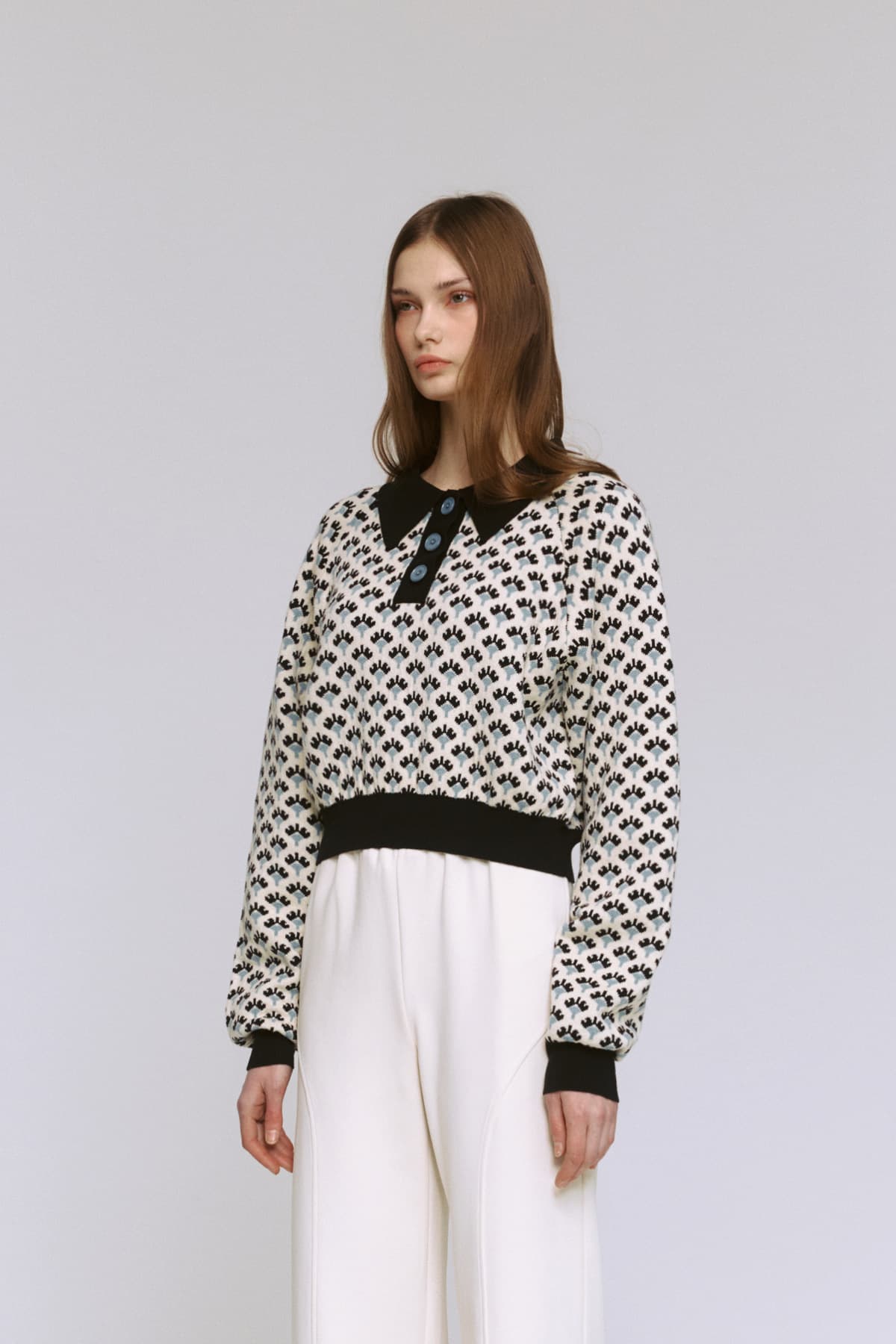Jacquard Raglan Collar T-Shirt (IV) — vue 13
