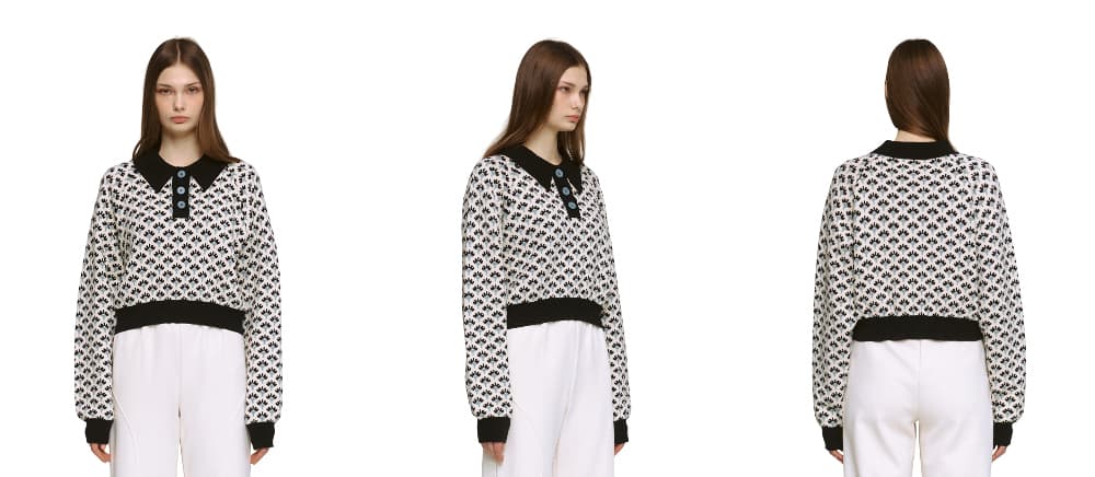 Jacquard Raglan Collar T-Shirt (IV) — vue 15
