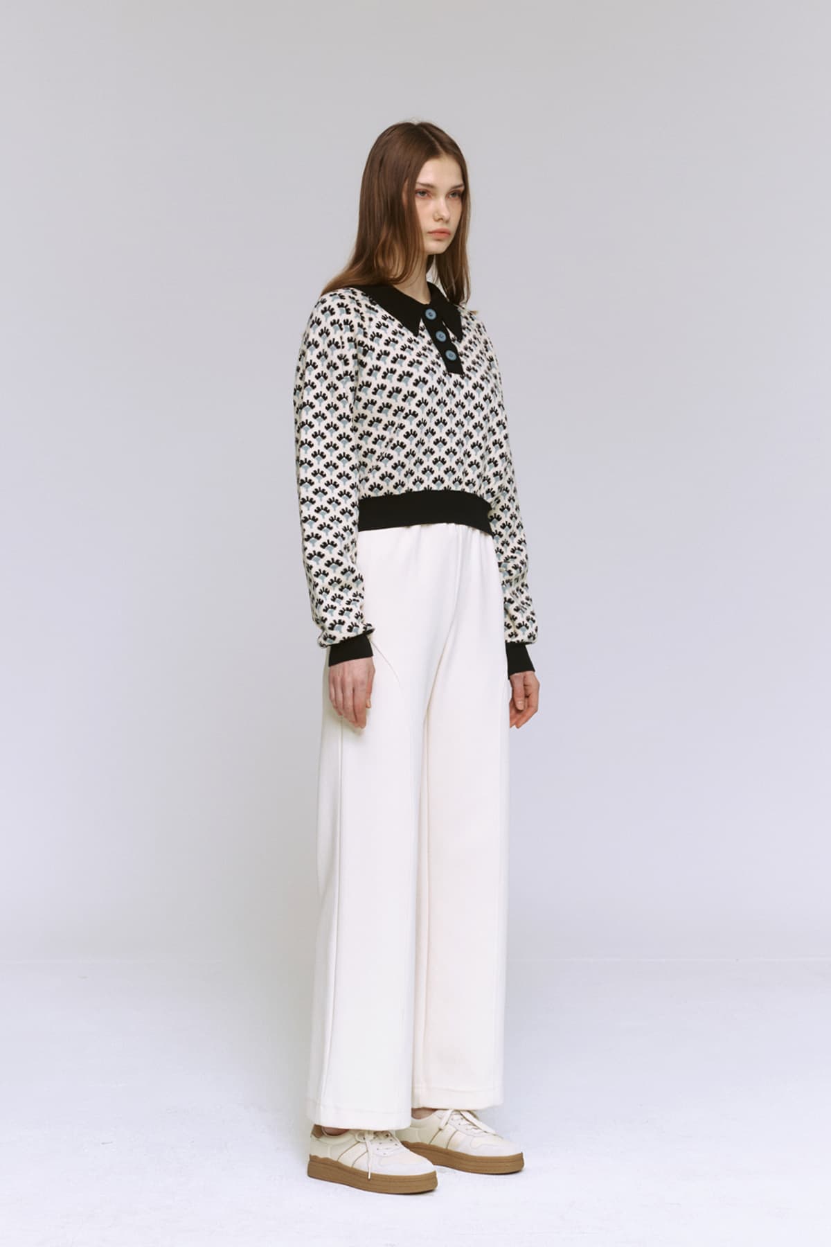 Jacquard Raglan Collar T-Shirt (IV) — vue 8
