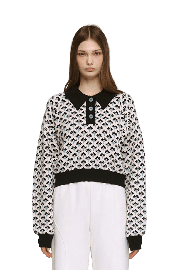 Jacquard Raglan Collar T-Shirt (IV)