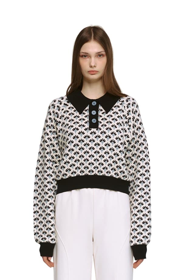 Jacquard Raglan Collar T-Shirt (IV)