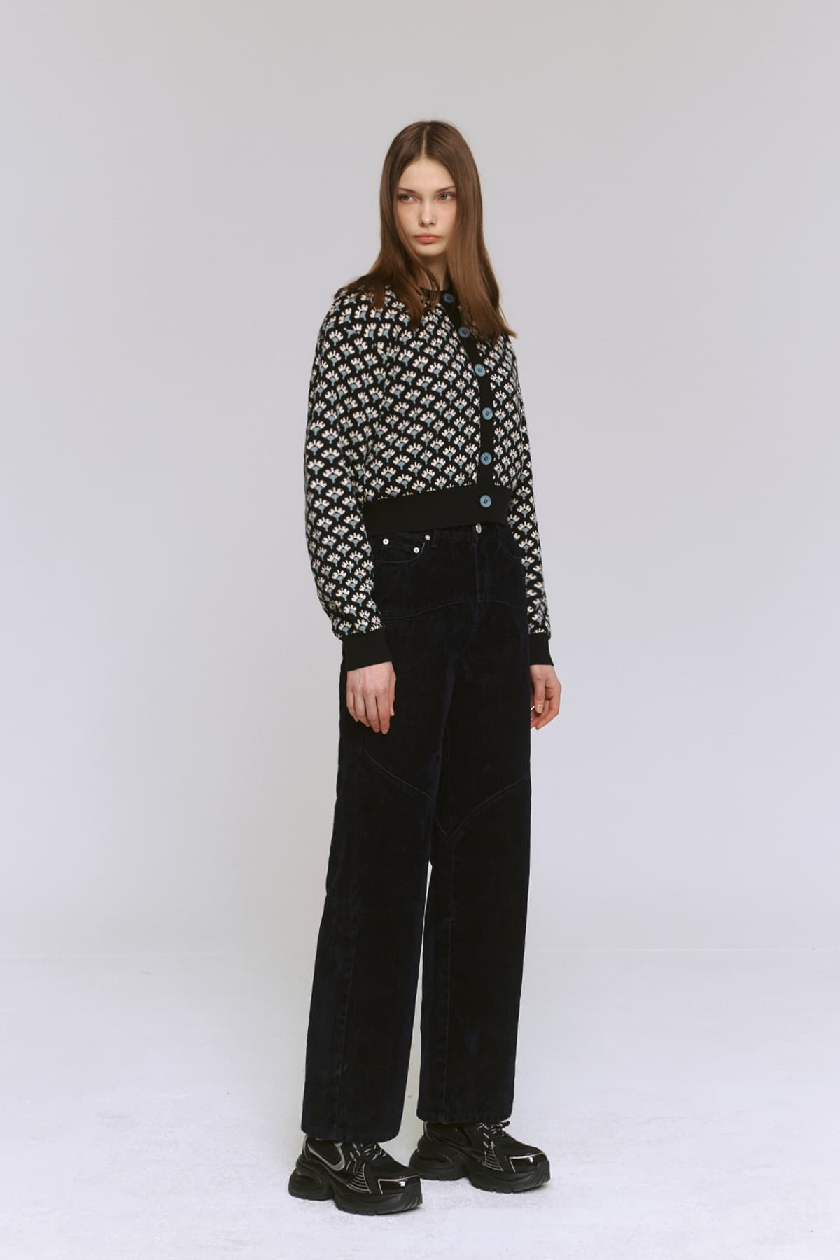 Jacquard Round Cardigan (BK) — vue 6