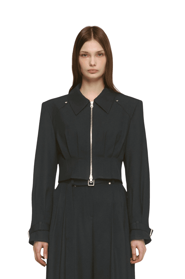 Pintuck Cropped Jacket (C)