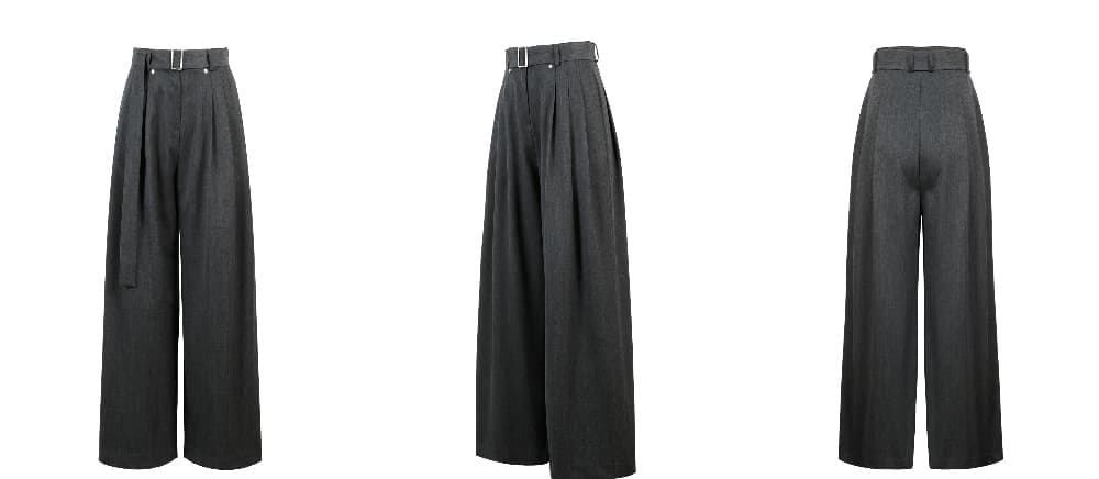 Pintuck Wide Pants (C) — vue 4
