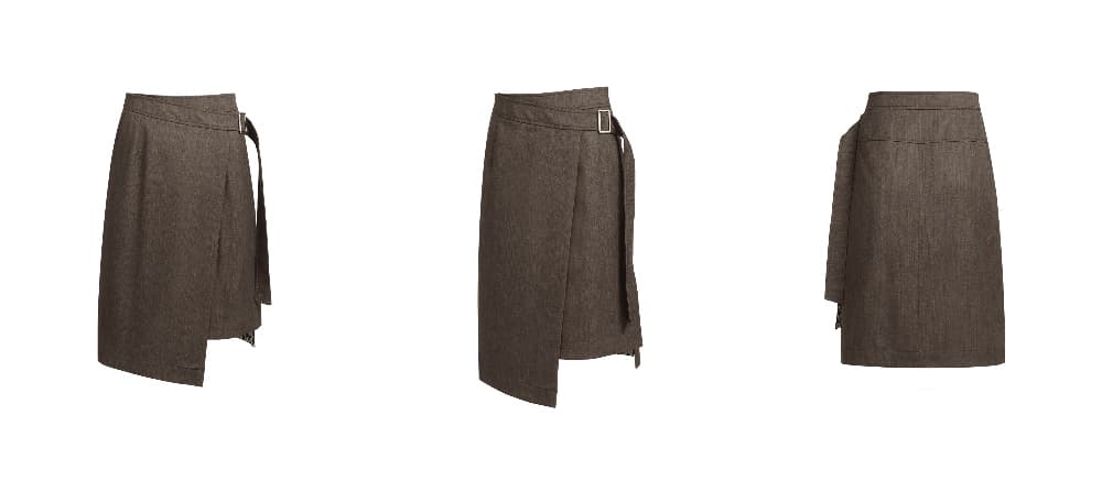 Slit Midi Wrap Skirt (DB) — vue 4