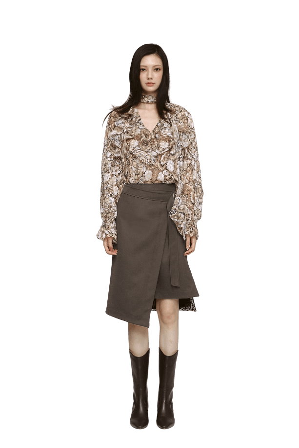 Slit Midi Wrap Skirt (DB)