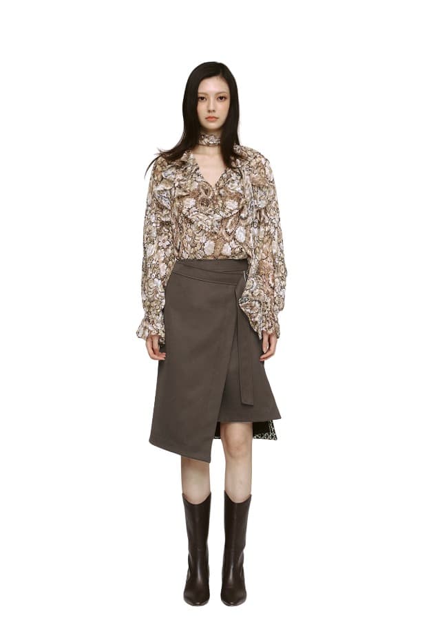 Slit Midi Wrap Skirt (DB)