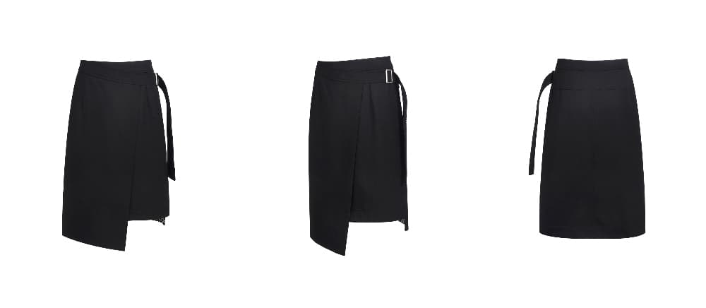 Slit Midi Wrap Skirt (BK) — vue 4
