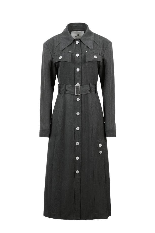 Slit Long Jacket Dress (C)