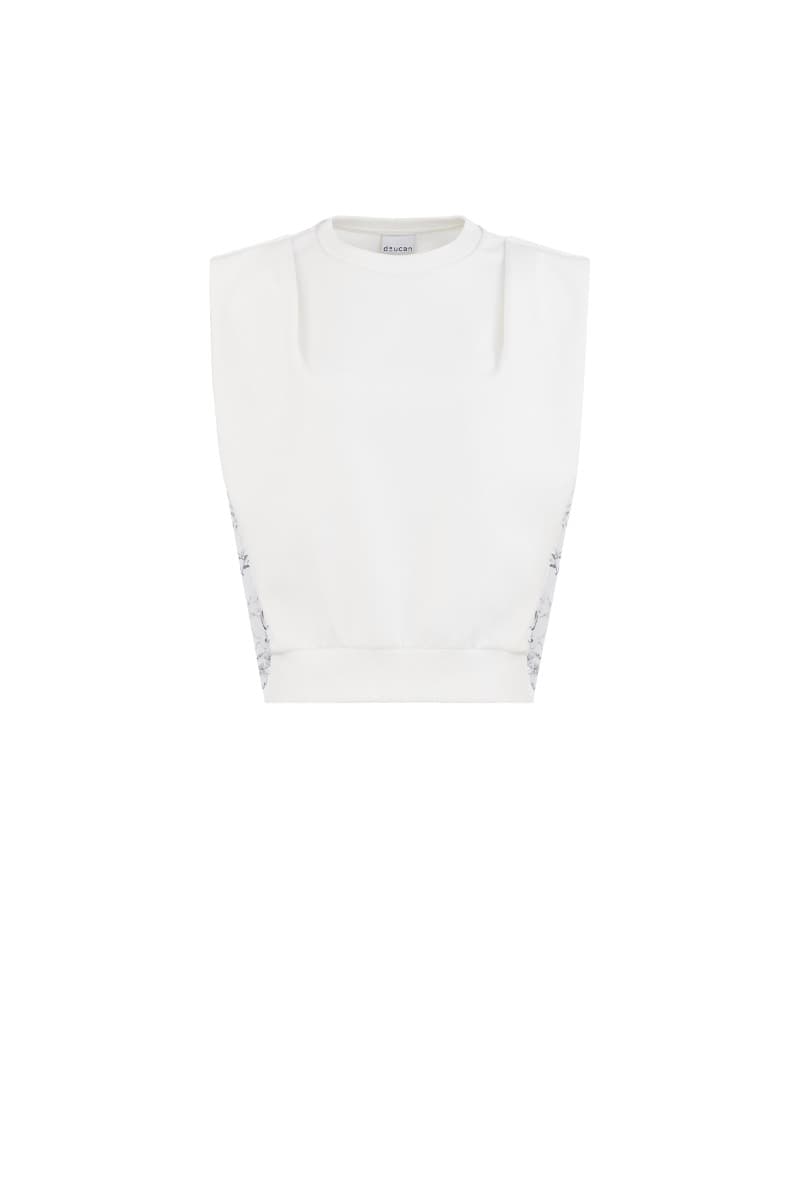 Pintuck Mixed Sweatshirt (W)
