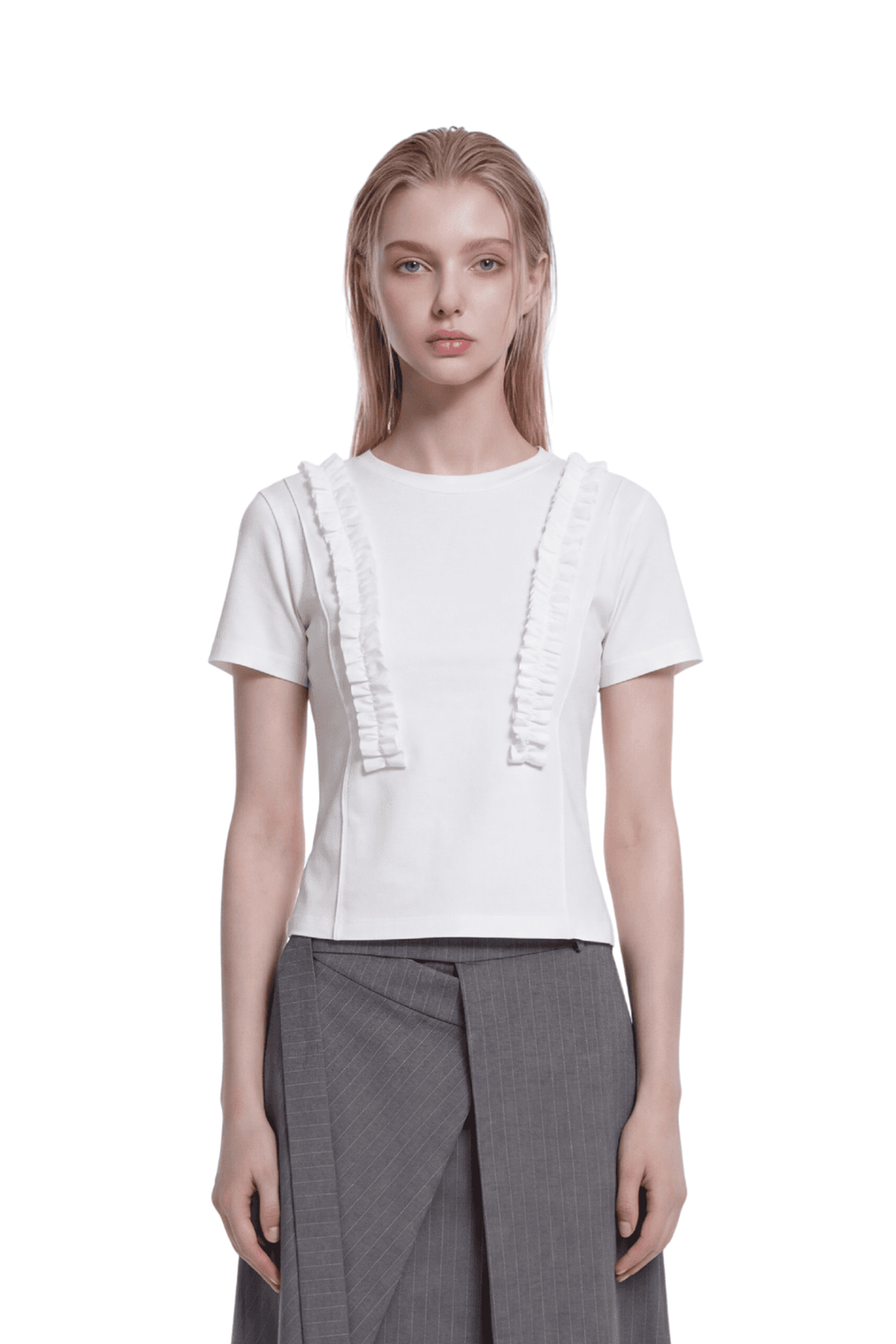 Frill Short-sleeve T-shirt (W) — vue 4