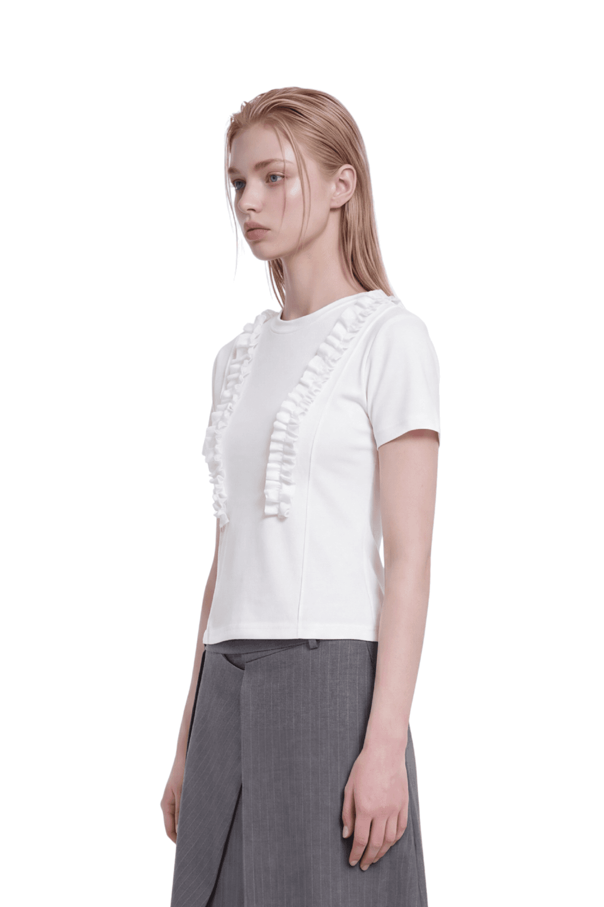 Frill Short-sleeve T-shirt (W) — vue 5