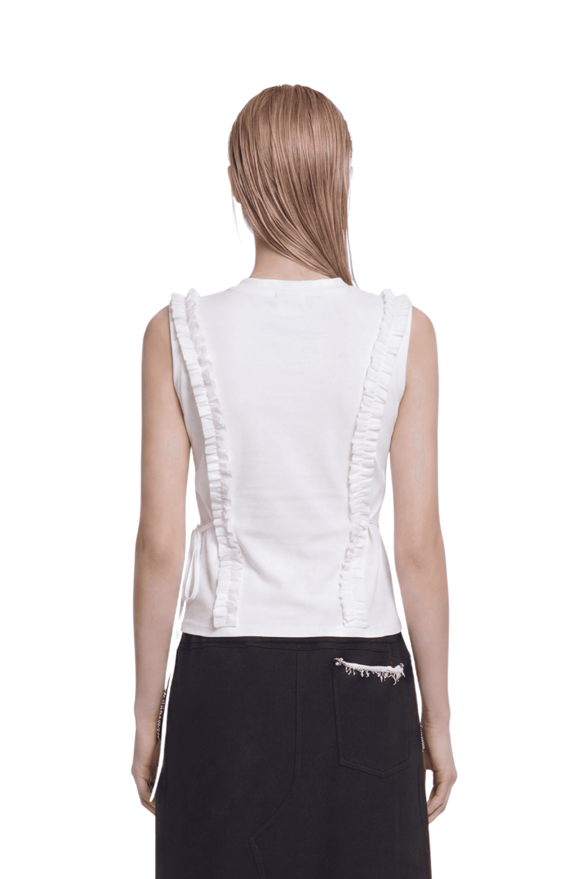 Frill Sleeveless T-shirt (W) — vue 6