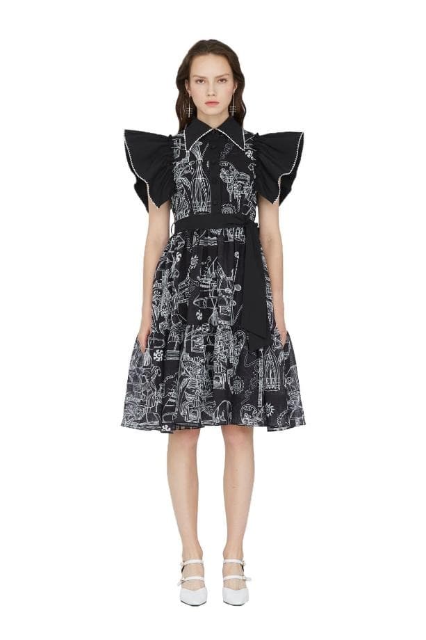 Sleeveless Tiered Midi Dress (BK)