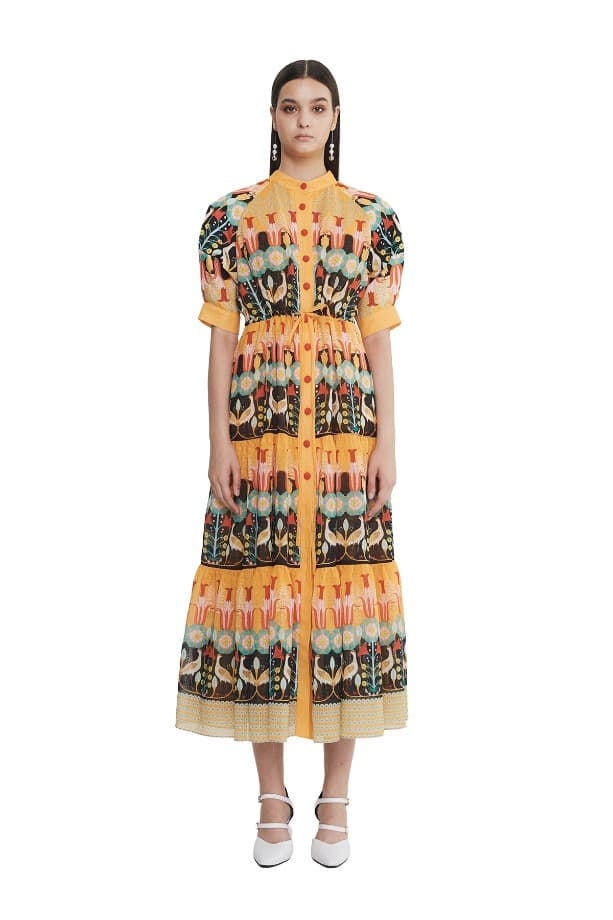 Raglan Tiered Shirt Dress (YE)