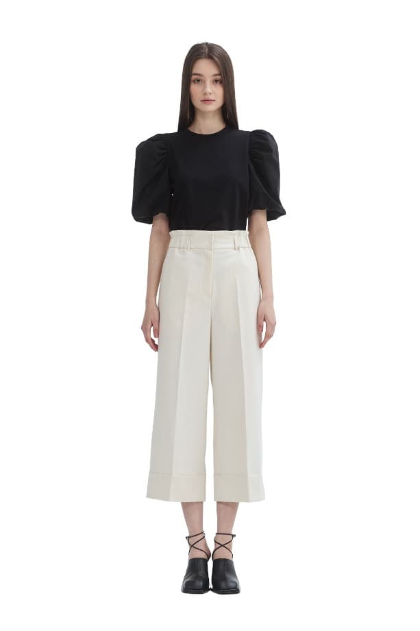 Split Button Slacks Pants (WH)