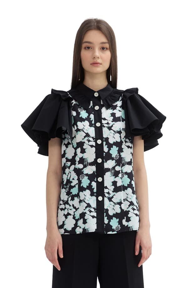 Ruffle Frill Blouse (BW)