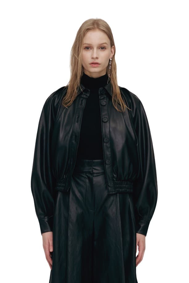 Fake Leather Puff Jacket (B)