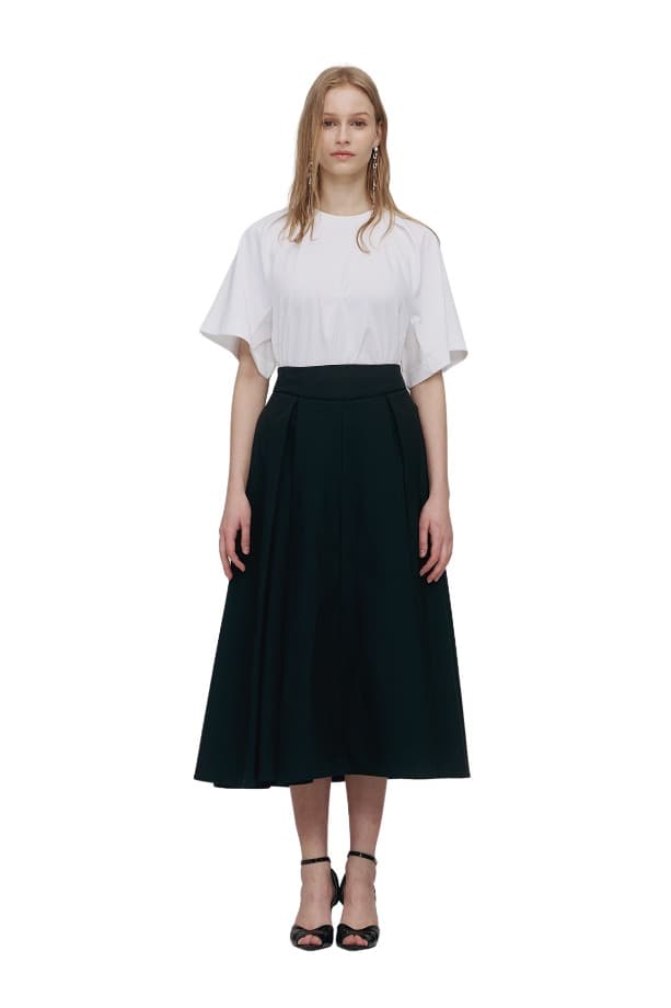 Piping Pintuck Skirt (BK)