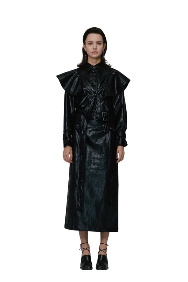 Fake-leather Double-belt Skirt (DBK)