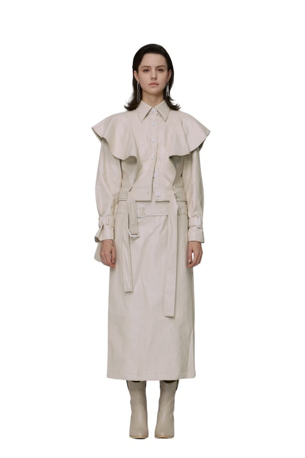 Fake-leather Double-belt Skirt (DBG)