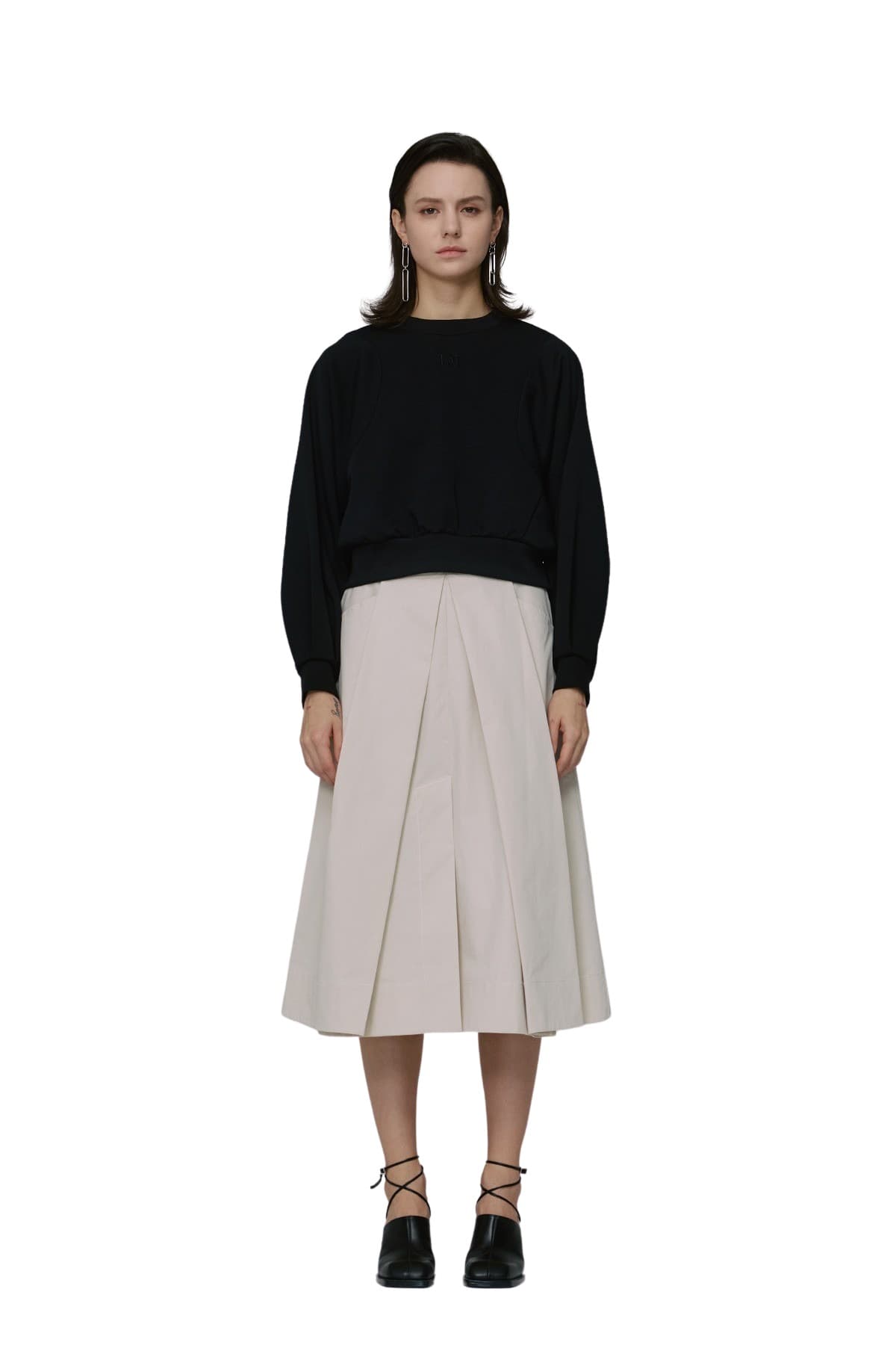 Pintuck Slit Midi Skirt (BG) — vue 1