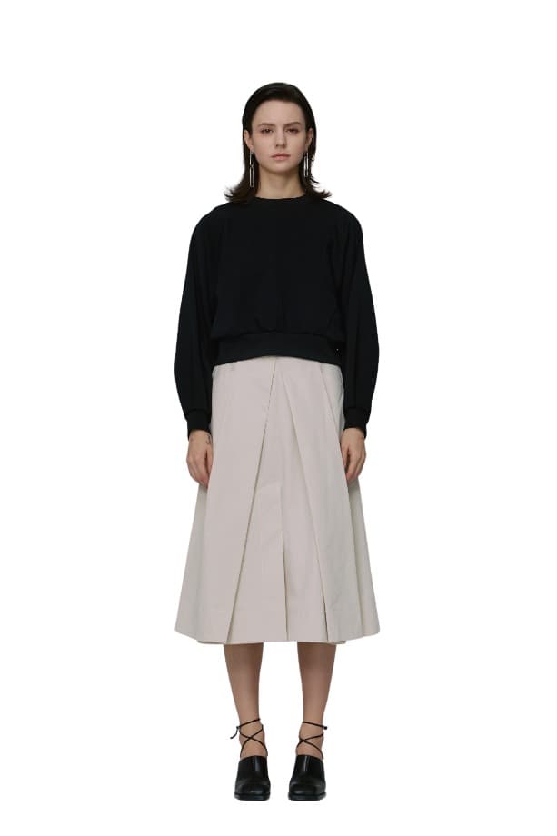Pintuck Slit Midi Skirt (BG)