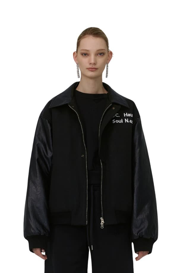 Varsity Embroidery Jumper (BK)