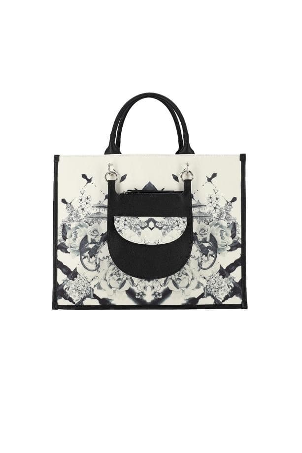 DOUCAN X Alice Martha: Flower Art Work Shopper Bag (BK)