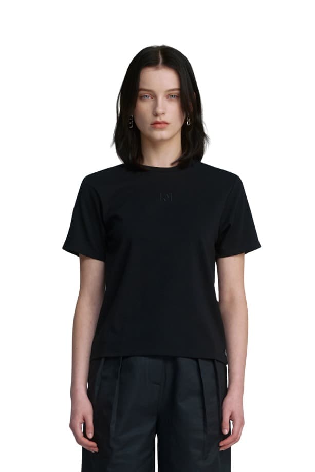 Embroidery Combi Line T-shirt (BLACK)