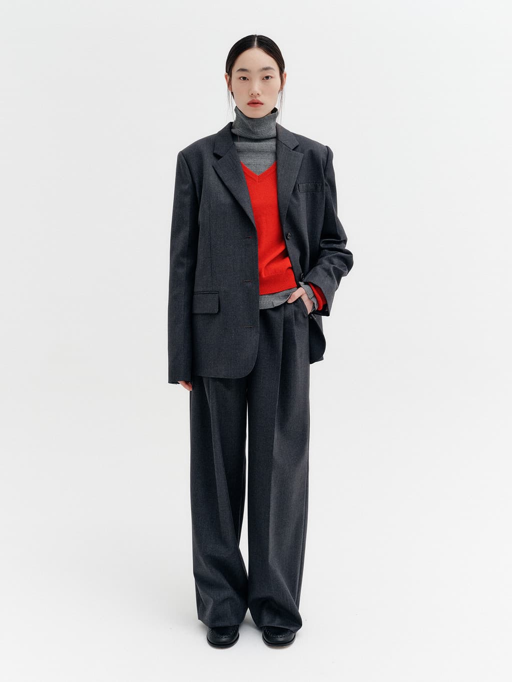 Single Breasted Jacket - Charcoal — vue 3