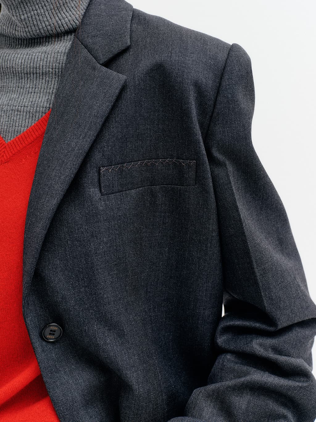 Single Breasted Jacket - Charcoal — vue 7