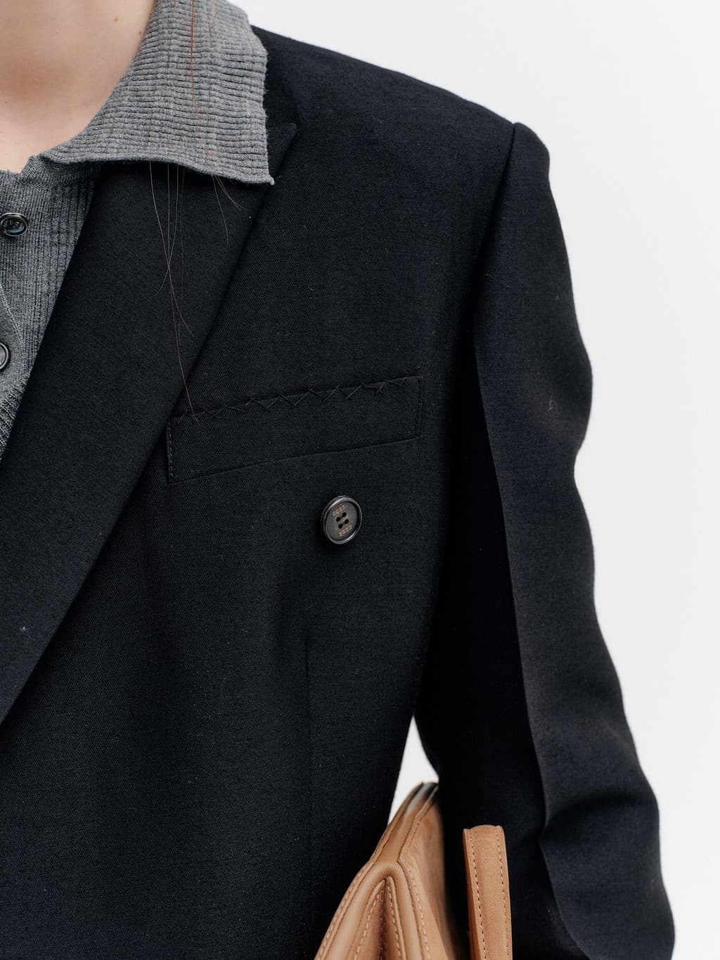 Double Breasted Jacket - Black — vue 7