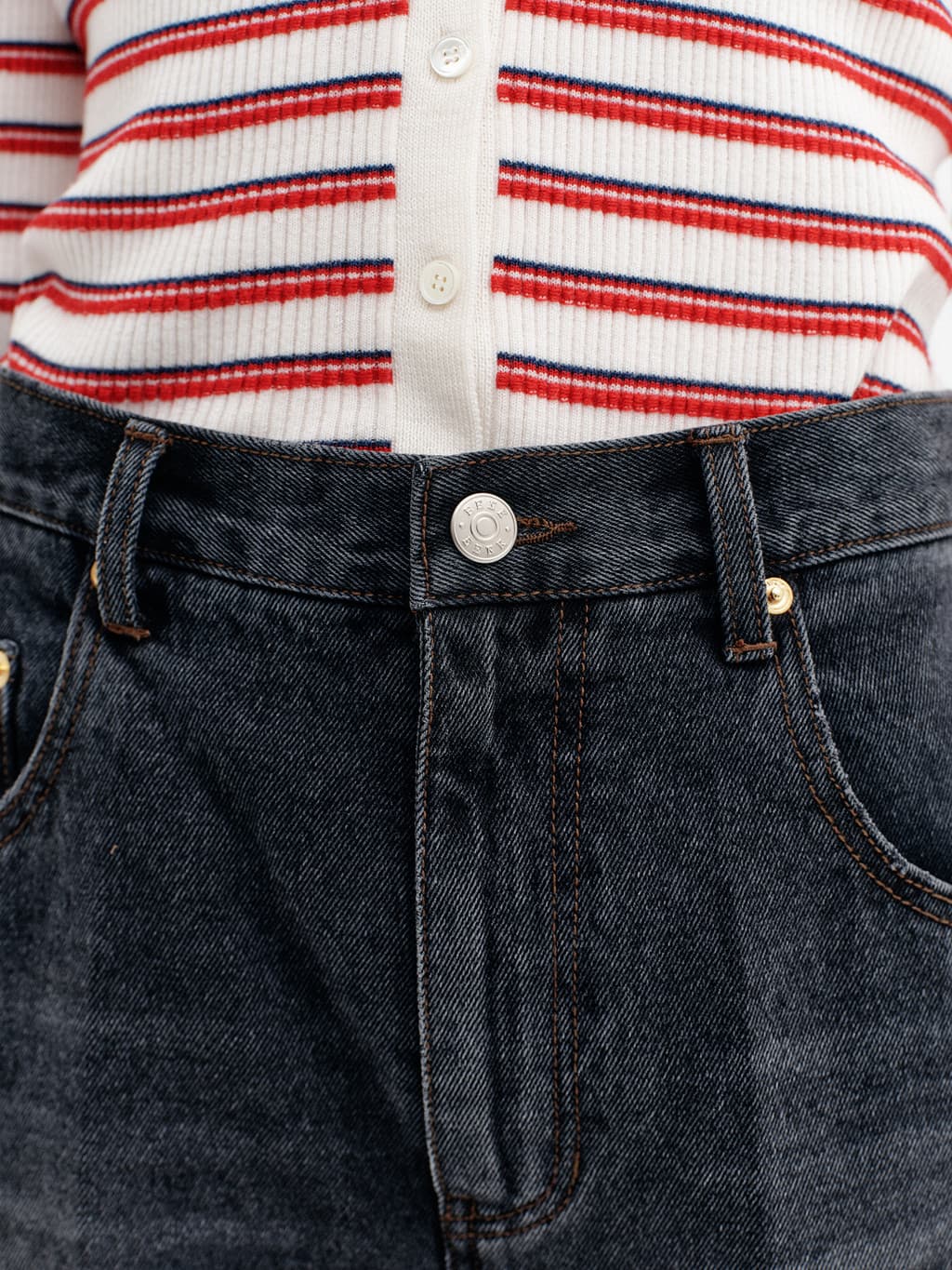 Slit Detail Bermuda Shorts - Grey — vue 8
