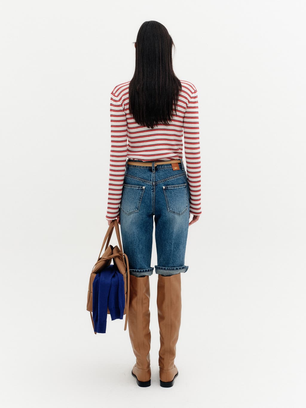 High-Neck Layered Knit Top - Ivory — vue 7