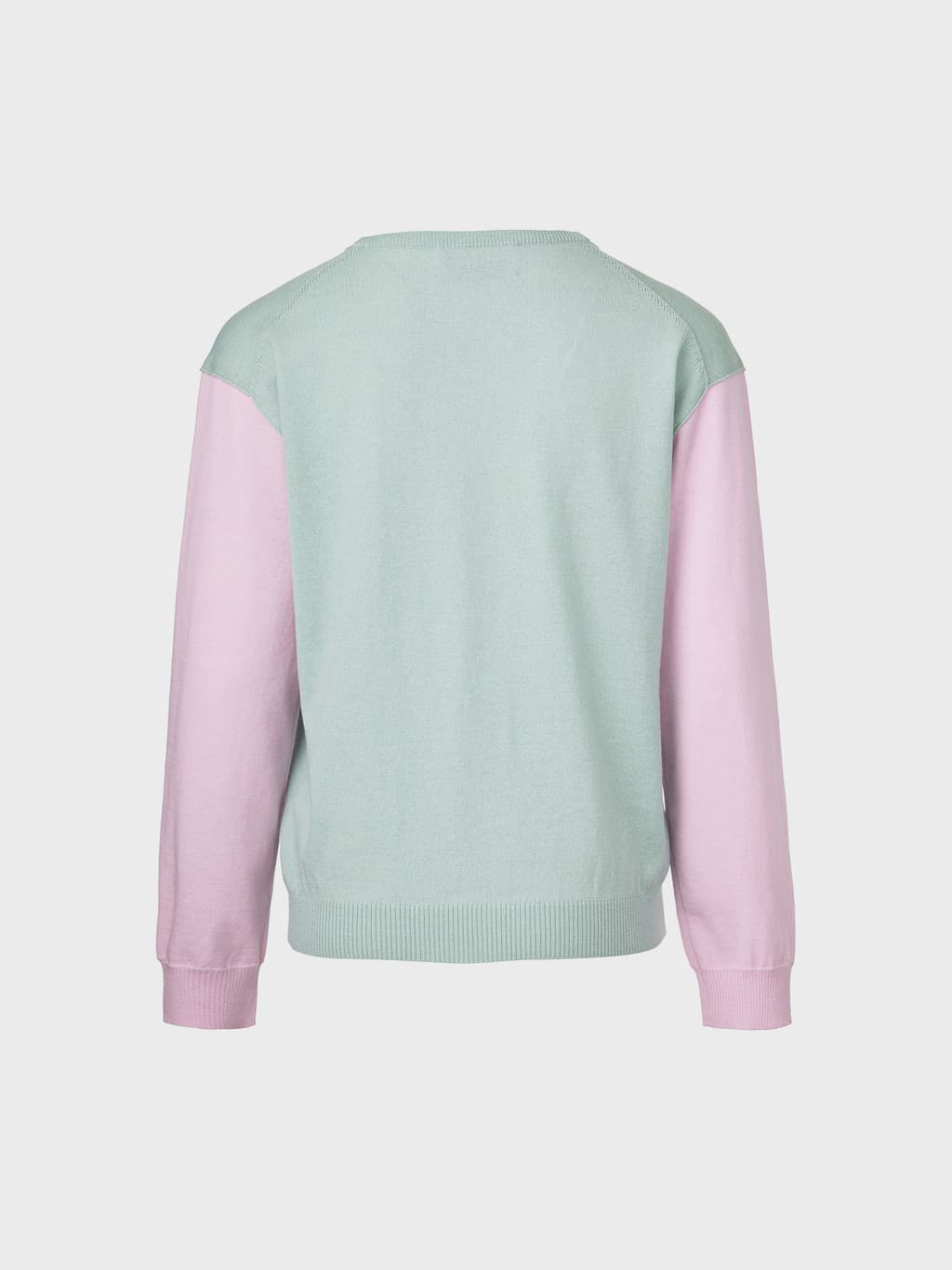 V-Neck Contrast Knit Top - Mint — vue 9