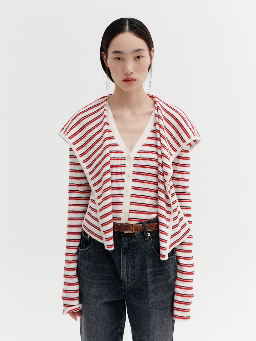 Multi Way Button Cardigan - Ivory — vue 9