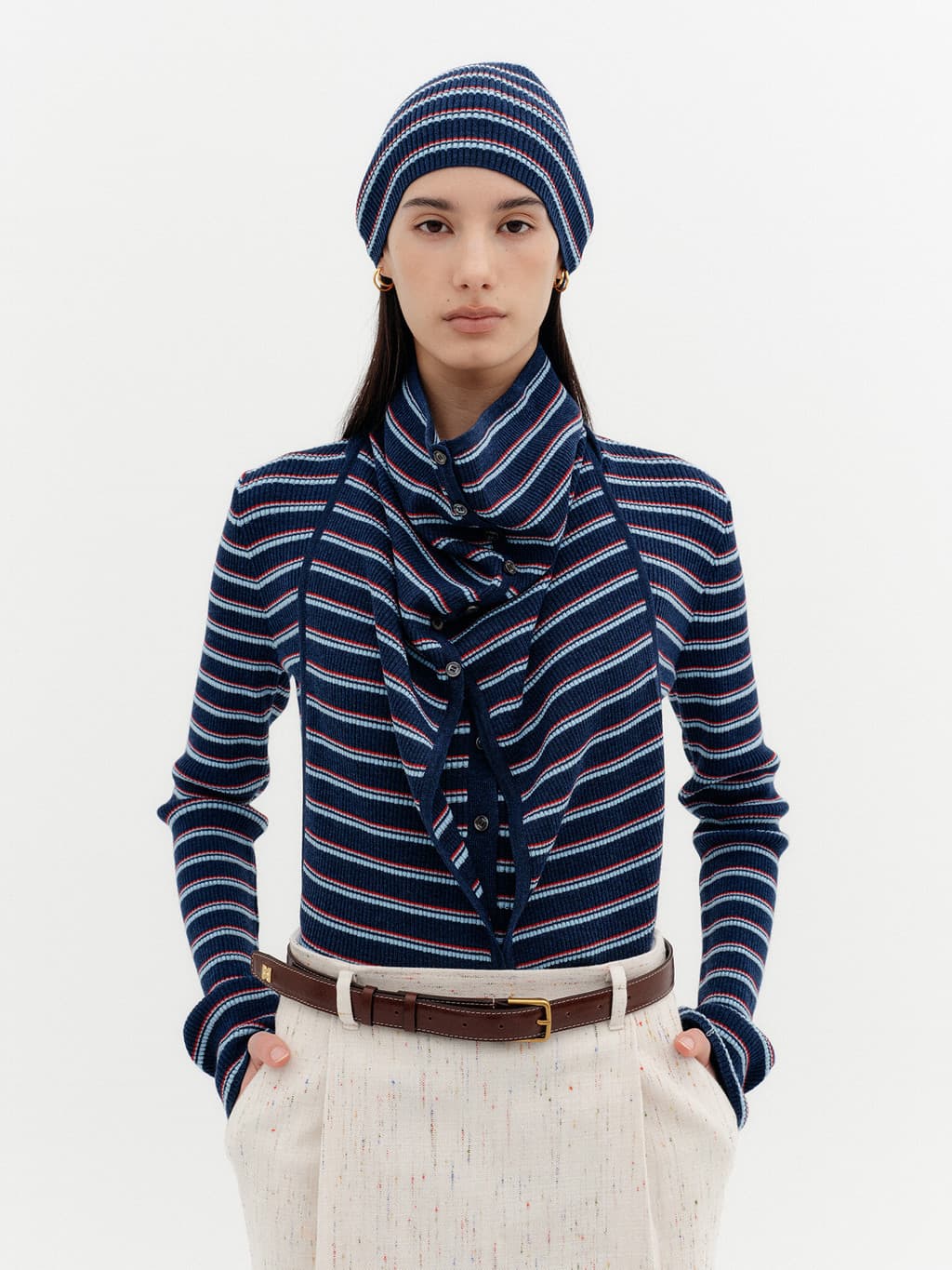 Multi Way Button Cardigan - Navy — vue 8