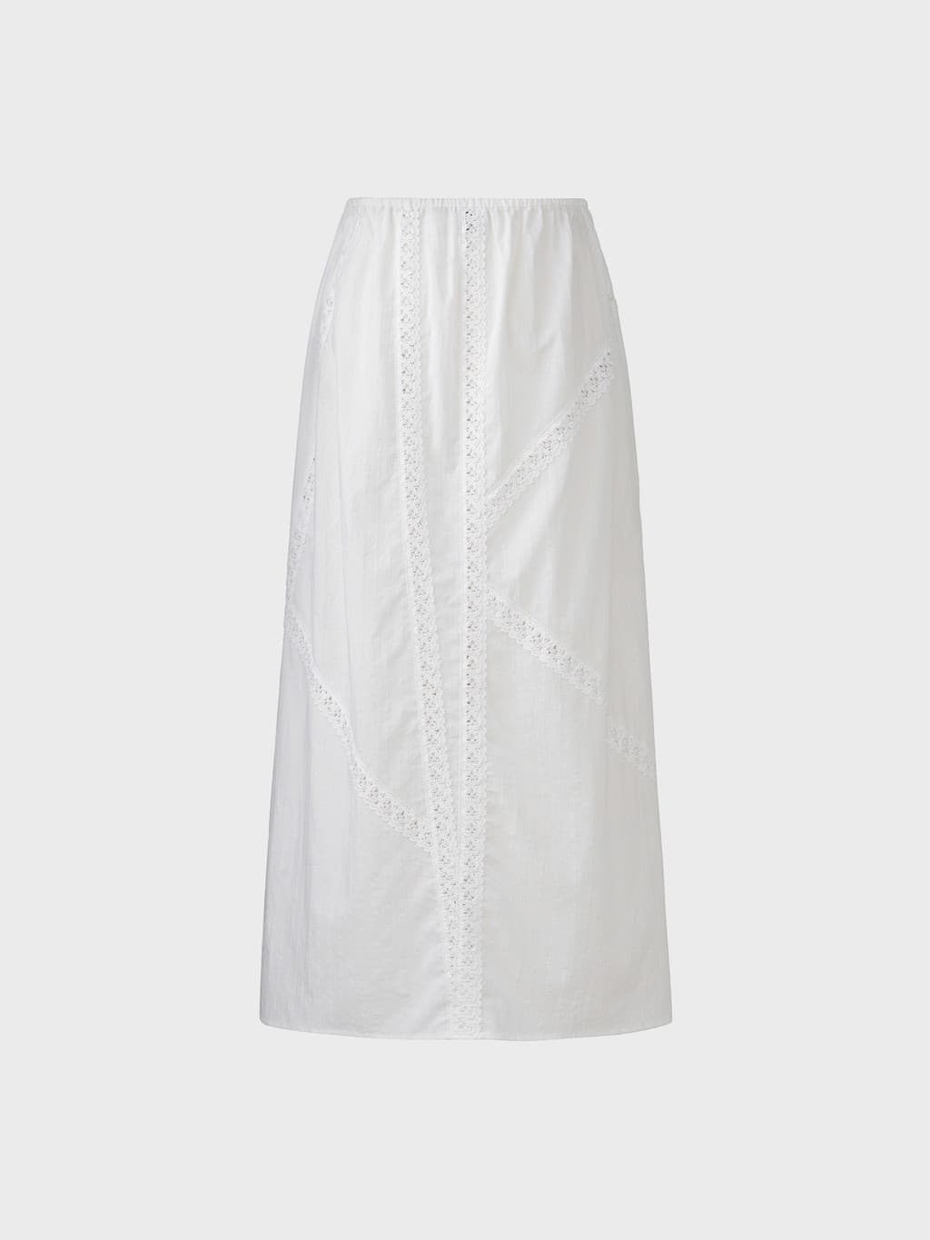 Lace Detail Panel Skirt - White — vue 10